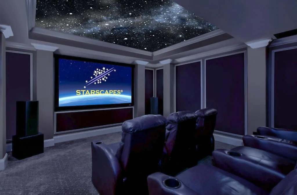 Starry Sky stretch ceiling in custom home theater 