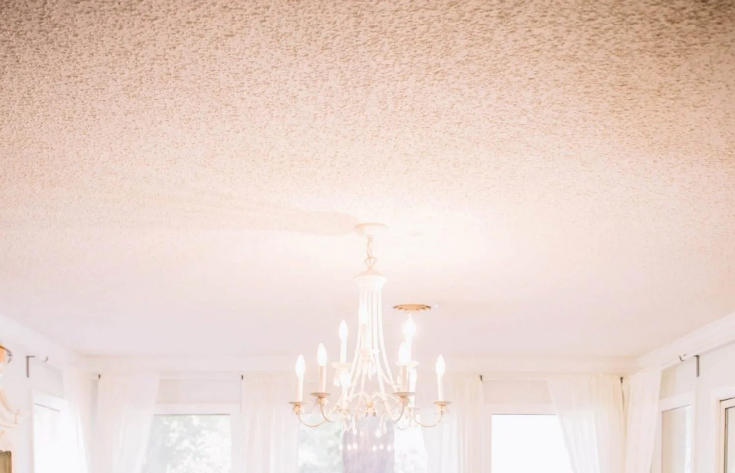 stucco ceiling remove and hide by stretch ceiling
