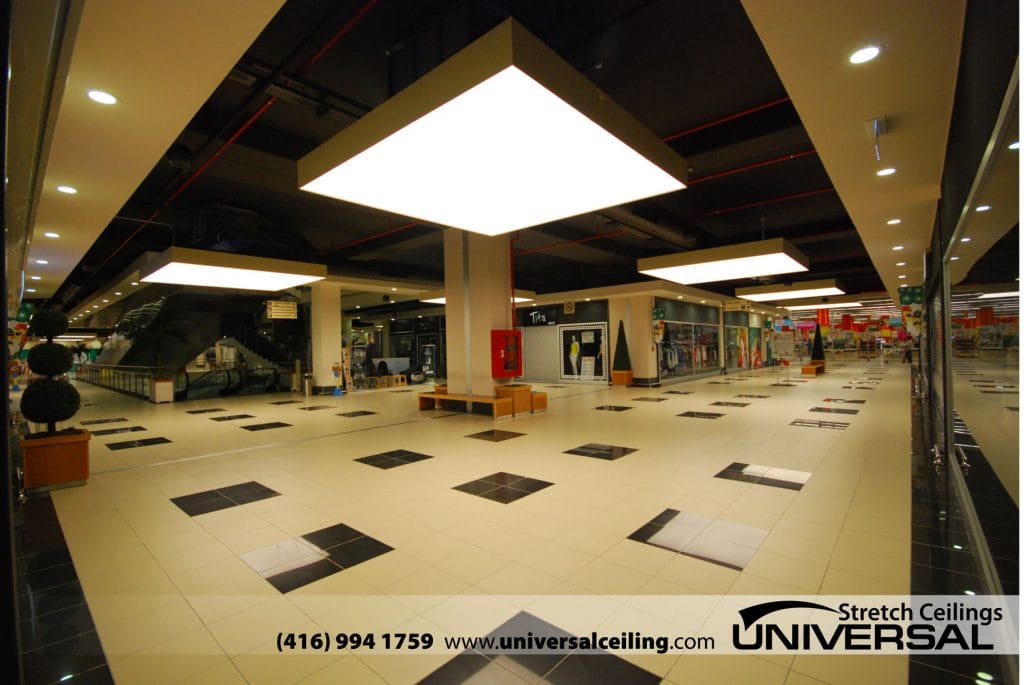multilevel back lit ceiling in BH Architects office