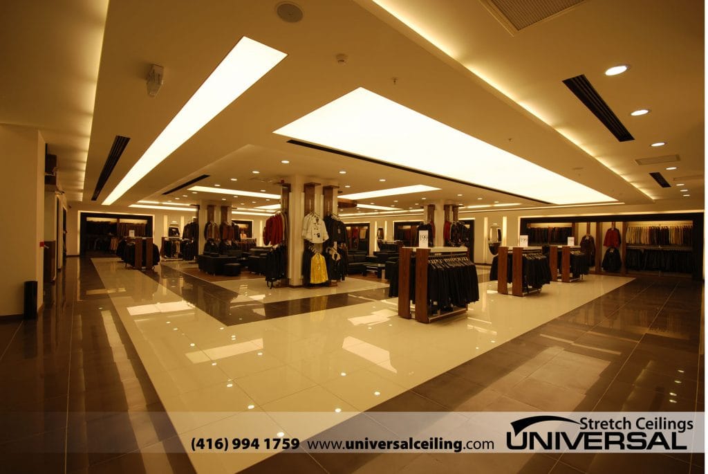 back lit beige with Linear Lights Ceilings