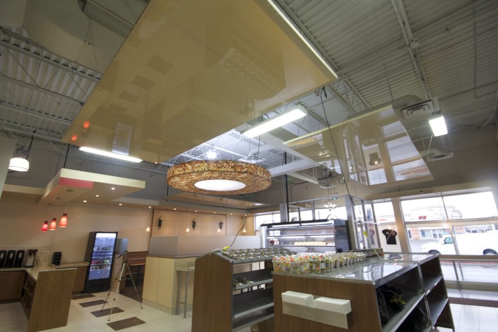 multilevel modular structures and reflective stretch ceilings Europe