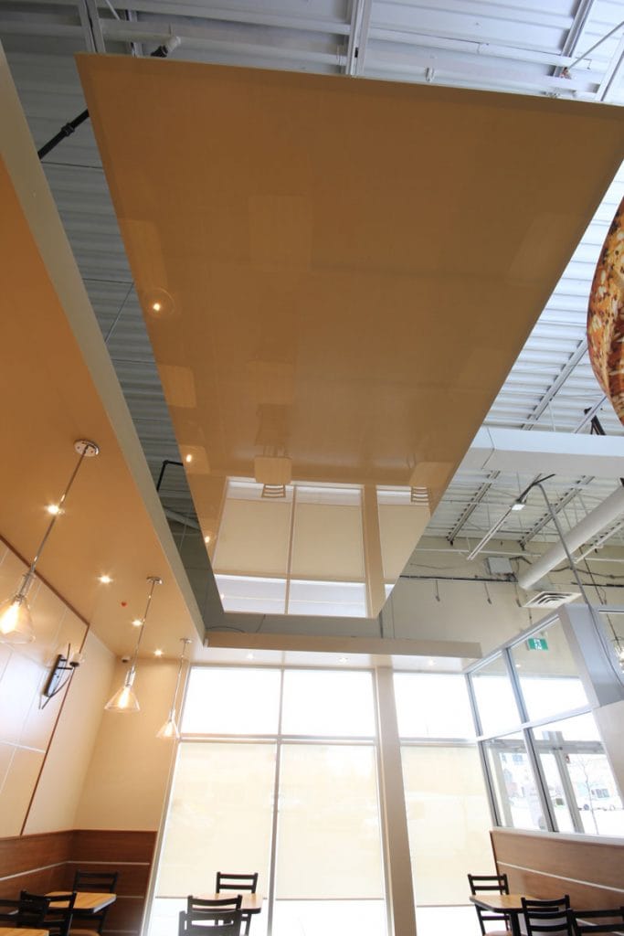 beige multilevel high gloss stretch ceiling Atlanta