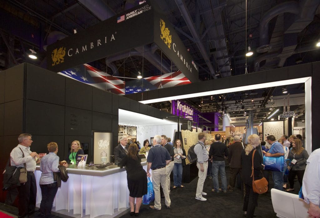 Cambria Exhibitions with Linear Lights Ceilings by laqfoil canada