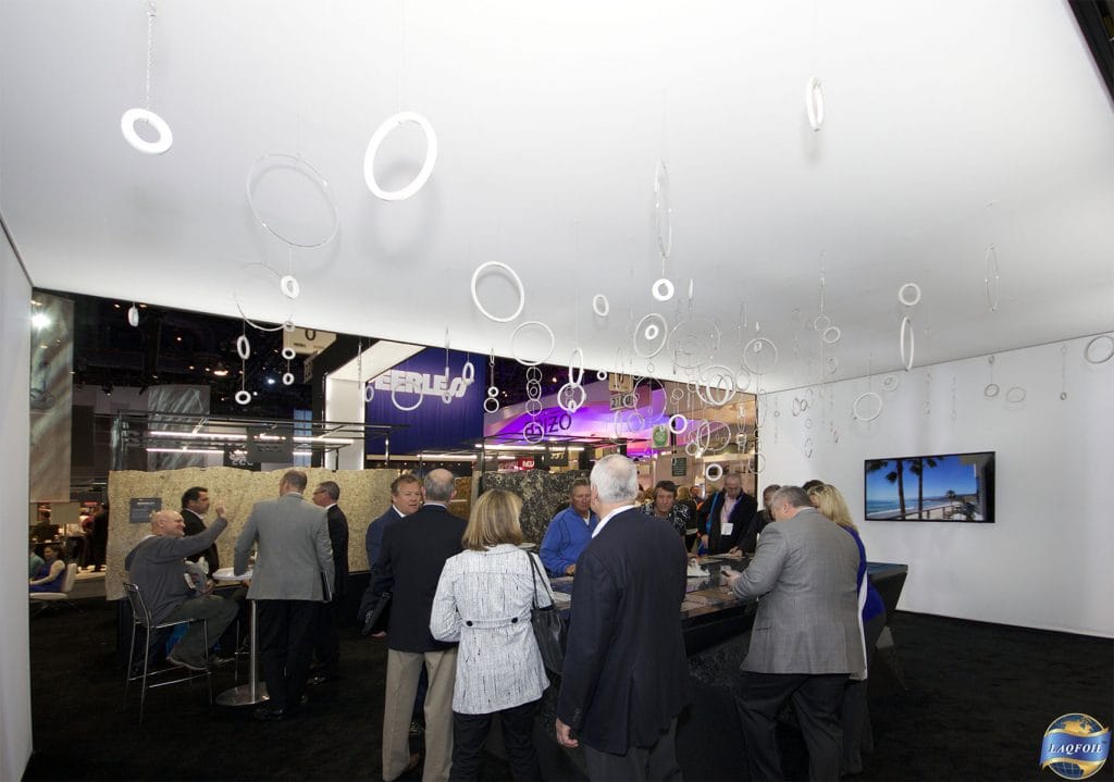 reflective stretch ceiling with modular structures