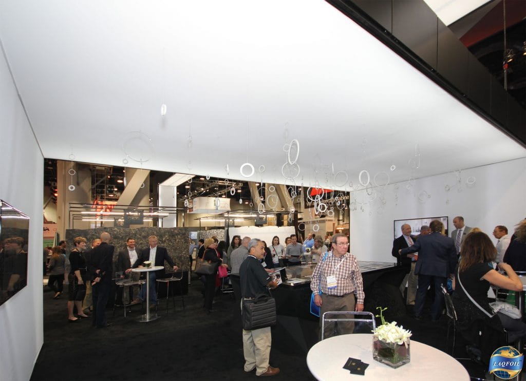 reflective stretch ceiling with modular structures