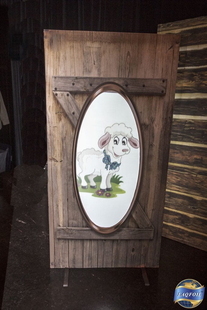 custom wall mural on decoration prop