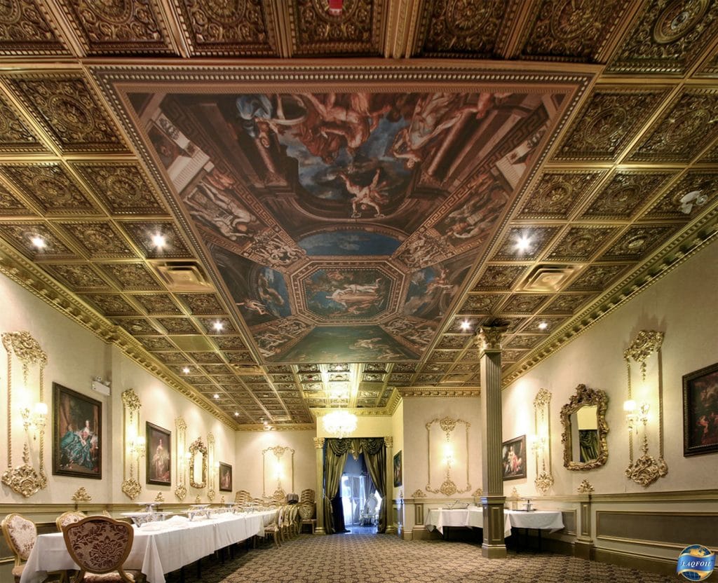 amazing printed ceiling in huge hall