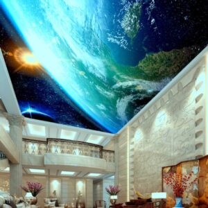 printed stretch ceiling with the earth sky view