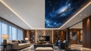 double-vision ceilings illustration in the living room