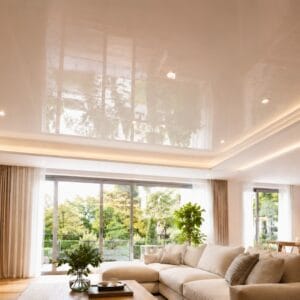 streatch ceilings in a bright living room
